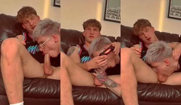 JustTheGays thumbnail for Hfalfie gets his rock hard cock sucked by Tobias Sholem (Tobbyass1) while gaming - amateur gay porn from OnlyFans, MyVidster, GayForFans and more! - Oral, Young & Twink