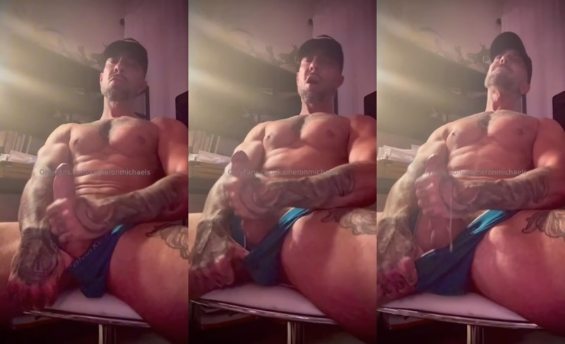 JustTheGays thumbnail for Stroking my cock and making myself cum hard – Kameron Michaels - amateur gay porn from OnlyFans JustForFans GayForFans - 