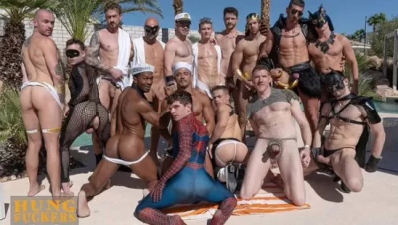 JustTheGays thumbnail for The BarebackPlus Costume Ball 17-Man Orgy – Chapter 1 - amateur gay porn from OnlyFans JustForFans GayForFans - 
