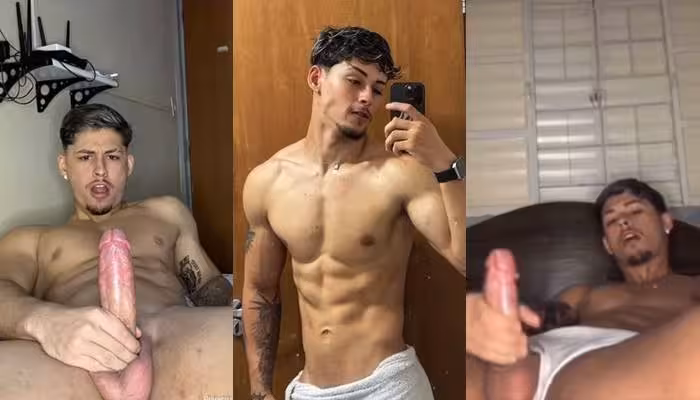 JustTheGays thumbnail for Alex Mendes (Alexwm10) jerks off in the bathroom - amateur gay porn from OnlyFans JustForFans GayForFans - 