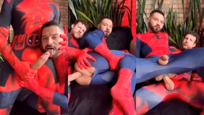JustTheGays thumbnail for Igor Lucios and Tim Kruger fuck in spiderman costumes – Part 2 - amateur gay porn from OnlyFans JustForFans GayForFans - 