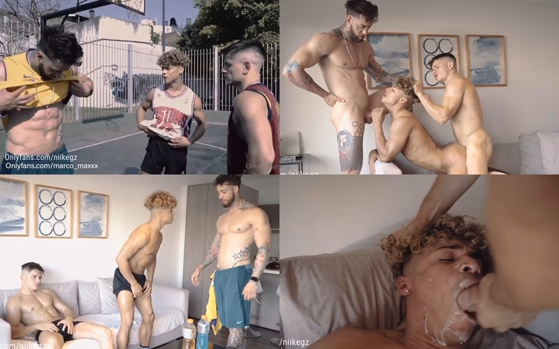JustTheGays thumbnail for Marco Maxxx and Niikegz – a rough threesome after the game - amateur gay porn from OnlyFans JustForFans GayForFans - 