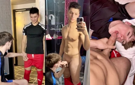 JustTheGays thumbnail for Maxence_Hot – sucking a stud’s cock after the match - amateur gay porn from OnlyFans, MyVidster, GayForFans and more! - Oral, Young & Twink