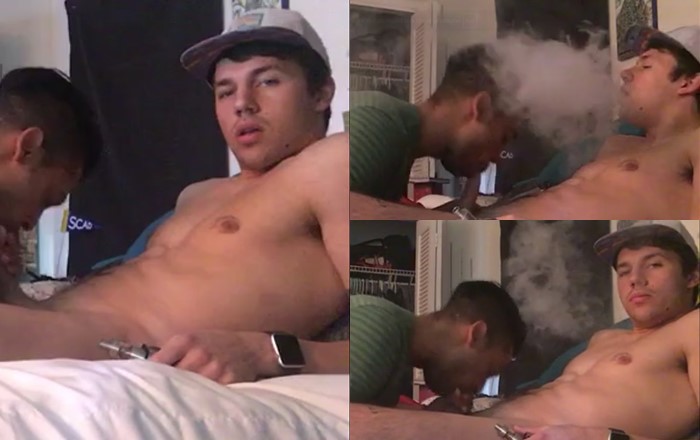 JustTheGays thumbnail for College gets his cock sucked with vaping - amateur gay porn from OnlyFans, MyVidster, GayForFans and more! - Oral