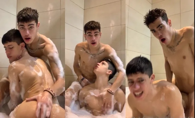 JustTheGays thumbnail for Onlymati69 gets fucked in the bath - amateur gay porn from OnlyFans, MyVidster, GayForFans and more! - Anal, Bareback, Latin, Young & Twink