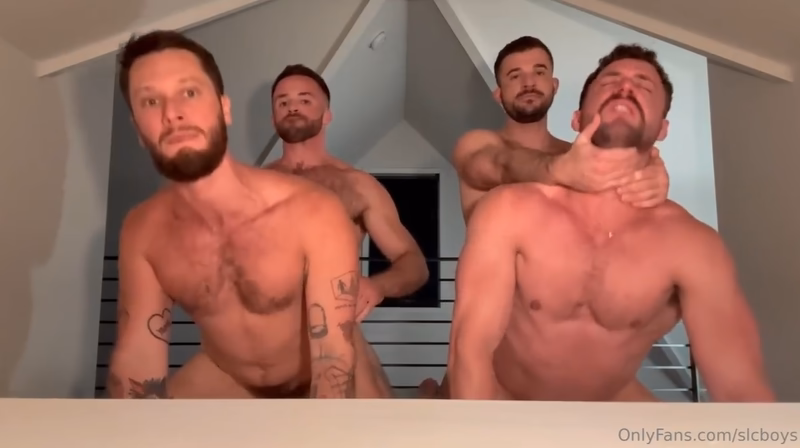 JustTheGays thumbnail for SLCBoys, Cj Delco and Hung Caleb have a threesome - fucking a cummy hole - amateur gay porn from OnlyFans JustForFans GayForFans - 