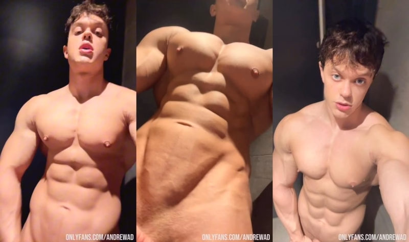 JustTheGays thumbnail for Stroking my cock while showing off my big strong muscles – Andrewad - amateur gay porn from OnlyFans JustForFans GayForFans - 