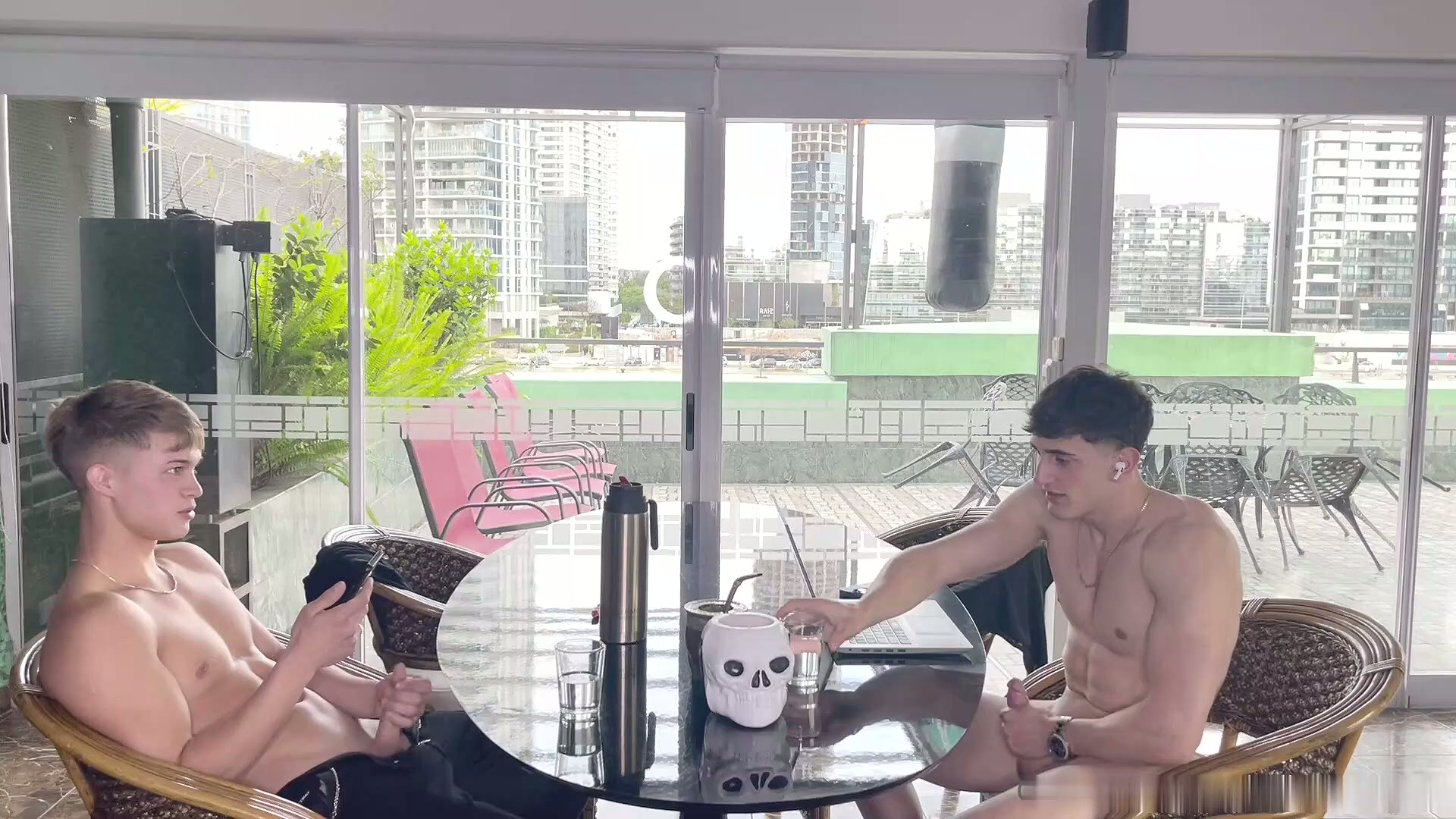 JustTheGays thumbnail for Kitoshelby00 and Nova Ashwood jerk off together at the table - amateur gay porn from OnlyFans, MyVidster, GayForFans and more! - Jerk Off, Muscle, Young & Twink