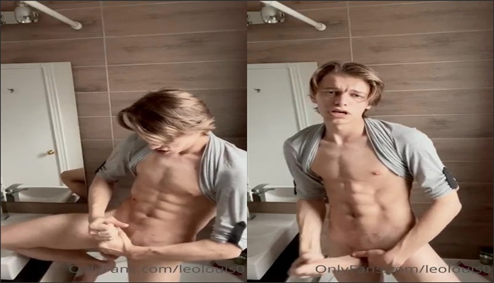 JustTheGays thumbnail for Leo Louis jerks of fin the bathroom - amateur gay porn from OnlyFans, MyVidster, GayForFans and more! - Jerk Off, Solo, Young & Twink