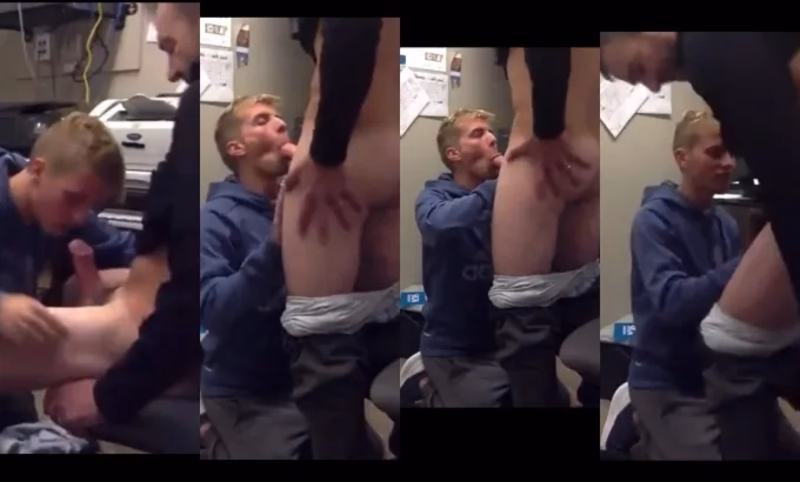 JustTheGays thumbnail for Hot boy gives his boss a blowjob in the back office - amateur gay porn from OnlyFans JustForFans GayForFans - Daddy, Oral, Young/Twink