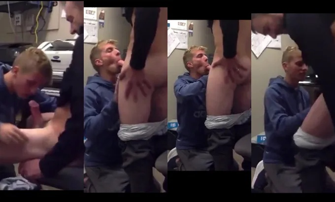 JustTheGays thumbnail for Hot boy gives his boss a blowjob in the back office - amateur gay porn from OnlyFans, MyVidster, GayForFans and more! - Daddy, Oral, Young & Twink