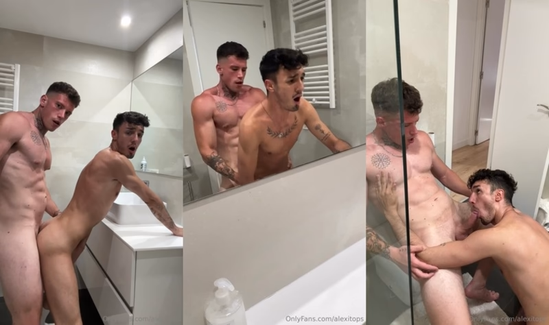 JustTheGays thumbnail for Alex Gavase (alex_gavase) fucks Luke Santana (luke.santana) in the bathroom - amateur gay porn from OnlyFans JustForFans GayForFans - 