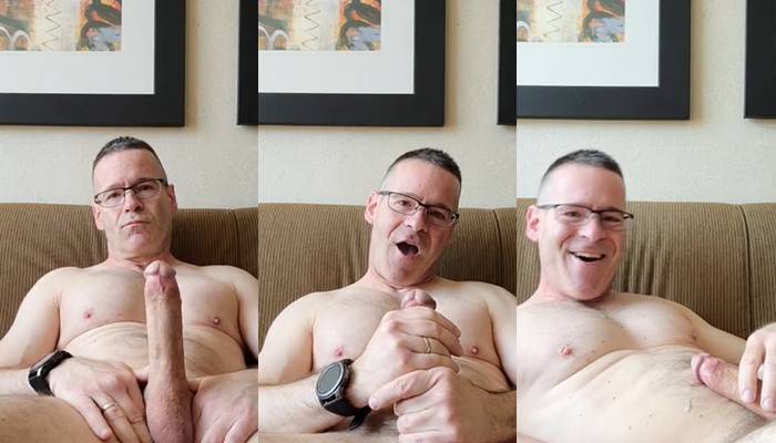 JustTheGays thumbnail for Mature guy jerks his cock on the sofa - amateur gay porn from OnlyFans, MyVidster, GayForFans and more! - Daddy, Jerk Off, Solo