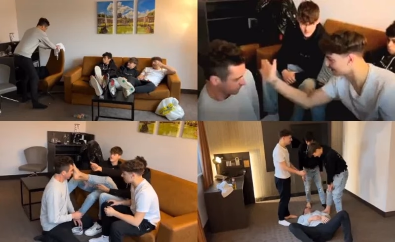 OnlyGays thumbnail for Three findom boys use their sub – foot worship - amateur gay porn from OnlyFans JustForFans GayForFans - Feet, Group, Young & Twink