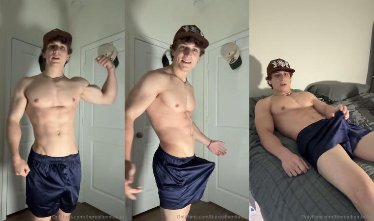 JustTheGays thumbnail for Showing off my muscular body and jerking my cock until I cum – Benjamin Verbeck (therealbenitalian) - amateur gay porn from OnlyFans, MyVidster, GayForFans and more! - 