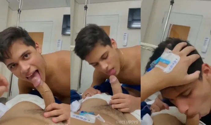 JustTheGays thumbnail for Twink gives his buddy a blowjob in the hospital - amateur gay porn from OnlyFans, MyVidster, GayForFans and more! - Oral, Young & Twink