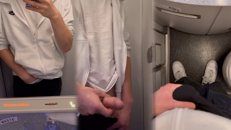 onlytwinks thumbnail for Fedehub_Twink jerks off in the plane lavatory