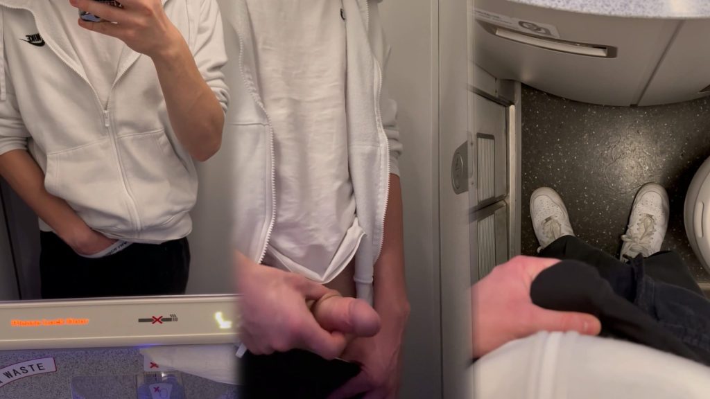 JustTheGays thumbnail for Fedehub_Twink jerks off in the plane lavatory - amateur gay porn from OnlyFans, MyVidster, GayForFans and more! - Jerk Off, Solo, Young & Twink