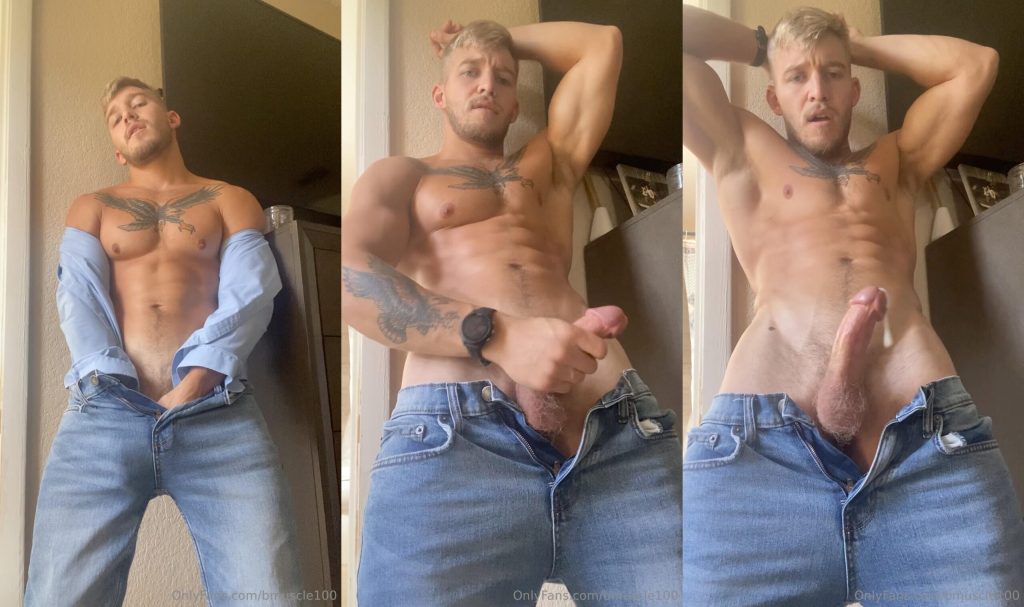JustTheGays thumbnail for Jerking off in my jeans and cumming hands-free – Brad Jaxon (bmuscle100) - amateur gay porn from OnlyFans, MyVidster, GayForFans and more! - Jerk Off, Muscle, Solo