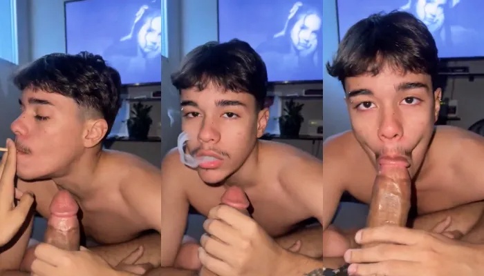 JustTheGays thumbnail for Smoking pot and sucking cock - amateur gay porn from OnlyFans, MyVidster, GayForFans and more! - Latin, Oral, Young & Twink