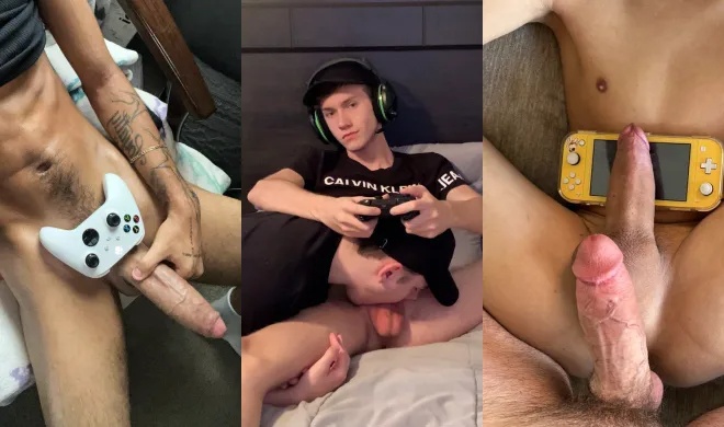 JustTheGays thumbnail for Compilation of twinks jerking and getting sucked while gaming - amateur gay porn from OnlyFans, MyVidster, GayForFans and more! - Jerk Off, Oral, Young & Twink